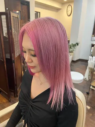 セミロング カラー Asia kanaのヘアスタイル