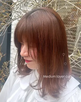 ミディアム 🤍FLEAR 白濱 かえで🎀.⋆のヘアスタイル