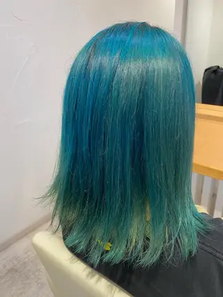 セミロング カラー ブリーチなしWカラー /酸性ストレート河本のヘアスタイル