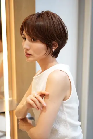 ショート 透明感カラー/伊藤 陸/soigneのヘアスタイル