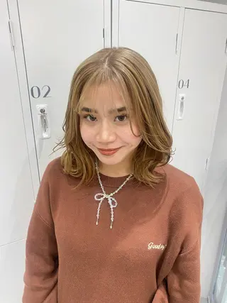 ミディアム カラー ヘアアレンジ ボブ /ニュアンス/ satomi🧸💖のヘアスタイル