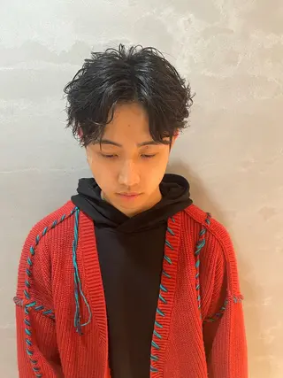 ミディアム パーマ メンズ 🔱メンズパーマ特化 🔱山下和輝のヘアスタイル