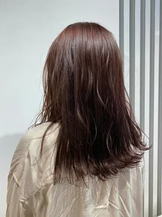 ミディアム カラー ブリーチなしWカラー /酸性ストレート河本のヘアスタイル