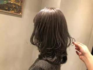ミディアム カラー パーマ ヘアアレンジ 顔周りcut・ご相談 ＝新宿しずく🇰🇷のヘアスタイル