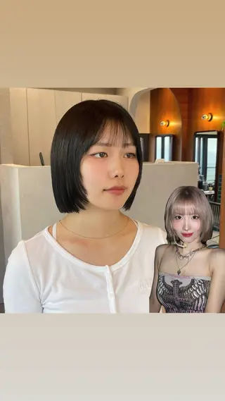 ショート カラー ボブ/縮毛矯正/レイ ヤー♡Natsukiのヘアスタイル