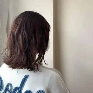 ミディアム カラー ボブウルフ／ボブ Satsuki【名駅のヘアスタイル