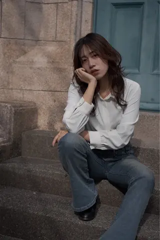 セミロング カラー 敏感肌のカラー｜斉藤 ｜かきあげバングのヘアスタイル