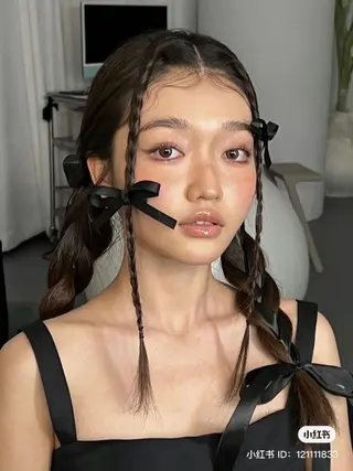 ヘアアレンジ rinka／暖色 ブリーチのヘアスタイル