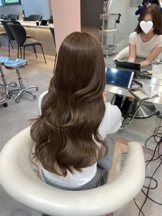 セミロング カラー 美髪矯正 ブリーチな しダブル🍒❤ゆうきのヘアスタイル