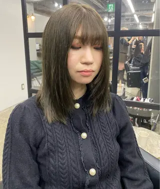 セミロング カラー メンズカット/パーマ 艶カラーTAIGA︎のヘアスタイル