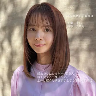 カラー ボブ/ミディアム 親しみやすさ/さくらのヘアスタイル