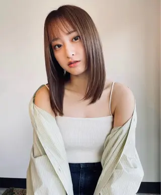 セミロング 最新ケアカラー 髪質改善YUTOのヘアスタイル