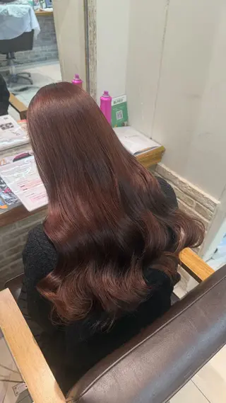 ロング カラー まい🎀ピンク💝 透明感/髪質改善のヘアスタイル