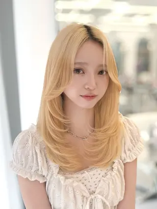 ロング カラー 韓国ガーリーヘア🎀 Sayaka🤍のヘアスタイル