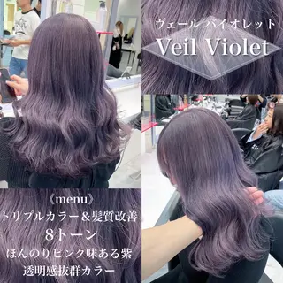 セミロング カラー ［銀座］淡色 ラベンダー🫧大村のヘアスタイル