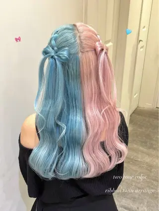 ロング ヘアアレンジ ハイトーンカラー/ 長さだし🐇きょうかのヘアスタイル