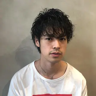 ショート カラー パーマ メンズ JUNTA 梅田茶屋町のヘアスタイル