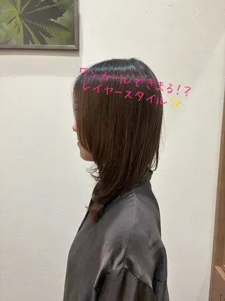 セミロング カラー パーマ ヘアアレンジ Moe🫧 ショート🩶のヘアスタイル