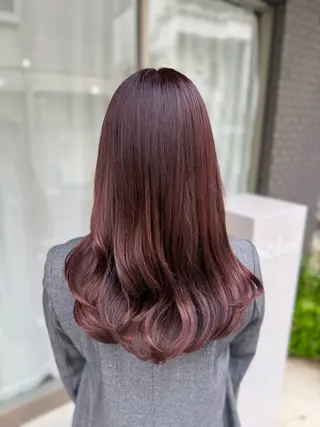 セミロング カラー グレージュ/透明感/ 韓国ヘア/RISAのヘアスタイル
