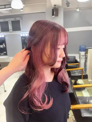 ロング カラー ミルクティー/ピンク /ブロンド 咲良のヘアスタイル