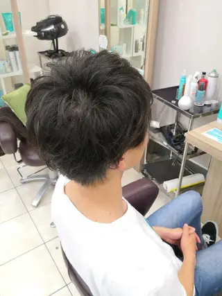 ショート パーマ メンズ 🩶ハイライトカラー 🩶ASH西葛西鈴木のヘアスタイル