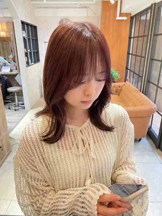 セミロング 髪質改善カラー🫧 横浜/liberteのヘアスタイル