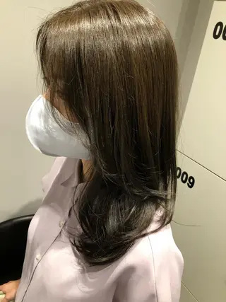 ミディアム カラー レイヤー×髪質改善 ×透明感/杉田 圭のヘアスタイル