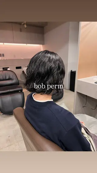 ミディアム パーマ リタッチ レディース パーマ/ 育斗のヘアスタイル