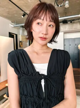 ショート カラー パーマ 🫧小顔×似合わせ× 透明感カラー🫧のヘアスタイル