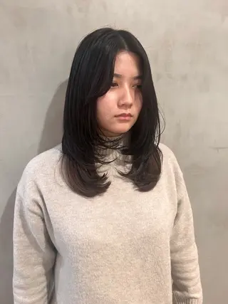 ミディアム 顔まわり/暖色 可愛い特化🎀ゆうなのヘアスタイル