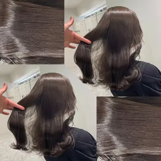 ミディアム 韓国風ベージュ🤎 赤みなし🌿横浜🤎のヘアスタイル