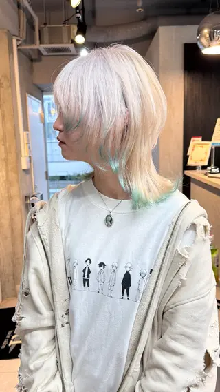 ミディアム カラー AIRI/難波/ ハイトーン/髪質改善のヘアスタイル