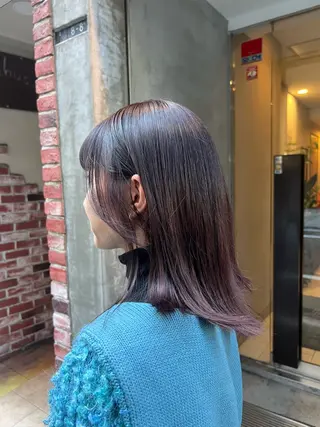 ミディアム カラー れむ/ブロンド ブリーチカラーのヘアスタイル