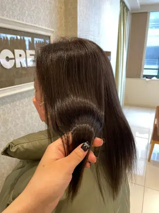 ミディアム カラー ブリーチなしカラー/ 暖色カラー/艶カラーのヘアスタイル