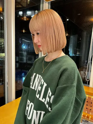 ミディアム カラー ボブ&透明感カラー ♡TOMOEのヘアスタイル