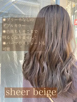 セミロング カラー ヘアアレンジ オリーブ透明感カラー 表参道/MIKUのヘアスタイル