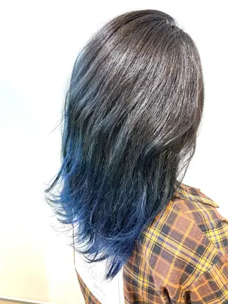 セミロング カラー 髪質改善縮毛矯正 💎TOMOのヘアスタイル