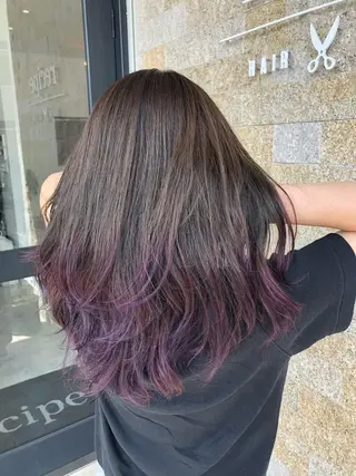 セミロング カラー 河内 元伸のヘアスタイル