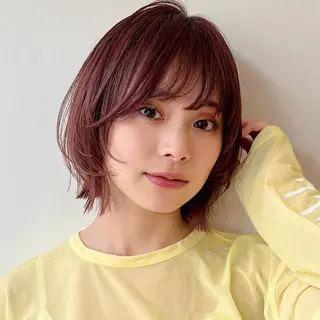 ショート カラー あやめ【顔まわり/レ イヤー/柔らかカラ】のヘアスタイル