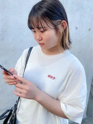 ミディアム カラー 栄/矢場町 三井太朗のヘアスタイル