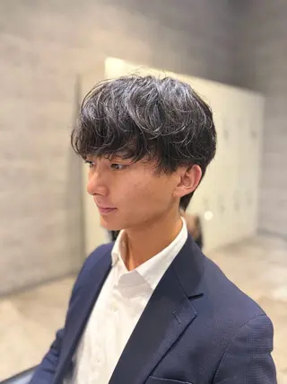 ミディアム パーマ メンズ _white鳳店/ 杉本 健のヘアスタイル