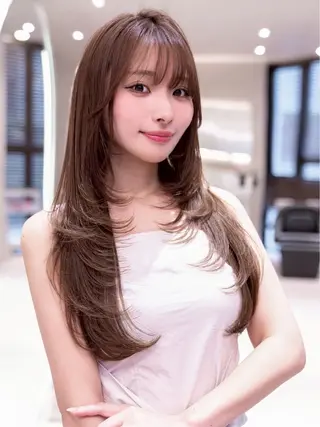 ロング カラー 渋谷🎀透明感カラー レイヤー/mikuのヘアスタイル