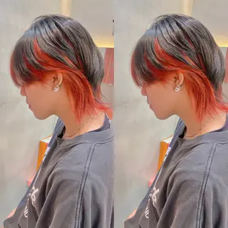 ショート カラー メンズ Misaki /ボブ/縮毛矯正のヘアスタイル