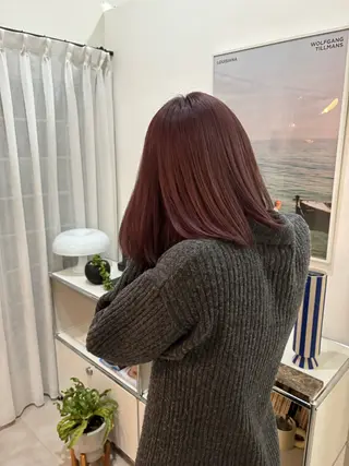 ミディアム カラー nari ☺︎ ボブ/透明感カラーのヘアスタイル