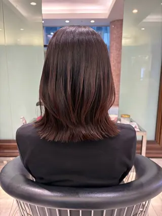 ミディアム カラー コテ巻き風パーマ✨ 韓国ヘア🤎近下菜央のヘアスタイル