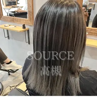 ロング カラー Blue高槻所属・ハイライト 透明感カラー松本のヘアスタイル