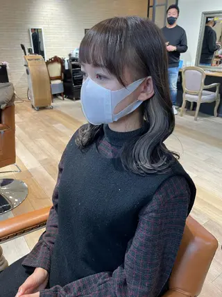 ミディアム 亀川蓮 Agu hairのヘアスタイル