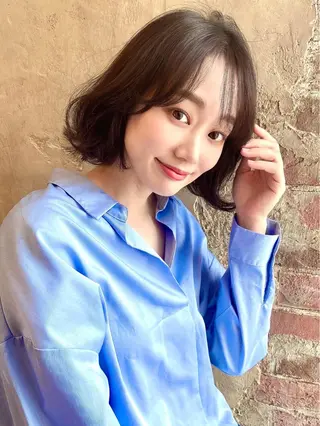 セミロング カラー パーマ ヘアアレンジ Surpass所属・🌈小顔似合わせ SHIHO🌈のヘアスタイル