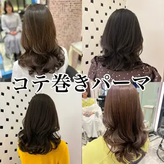 ミディアム パーマ コテ巻きパーマ🐾 篠谷悠衣のヘアスタイル