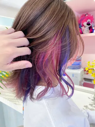 ミディアム SOU/エクステ /ダブルカラーのヘアスタイル